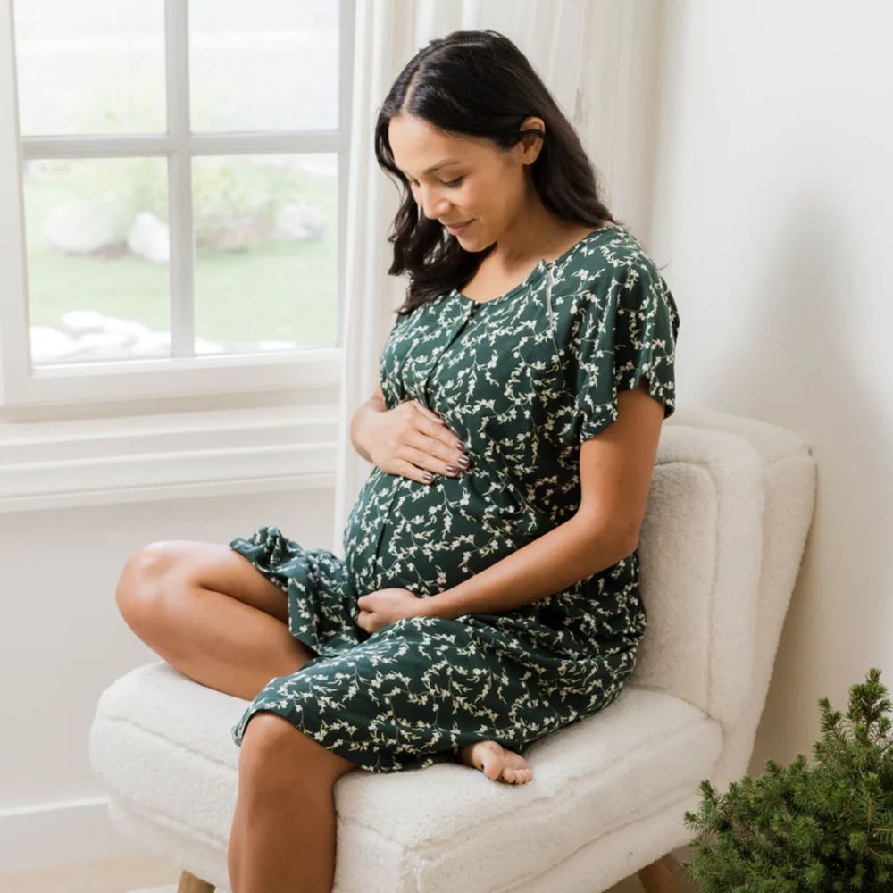 Floral Green delivery gown kindred bravely KB